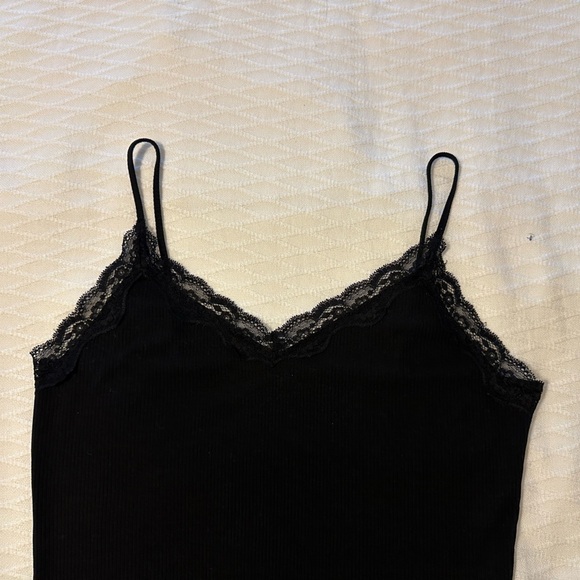 AE Black Lace Trim Bodysuit, size XL in Black - Picture 4 of 4